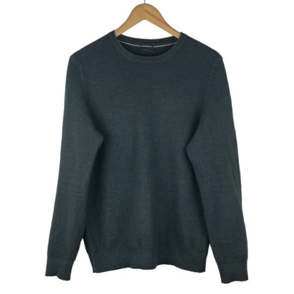 Joop Modern Fit Extrafine Merino Wool Green Crew Neck Knit Pullover Sweater US M